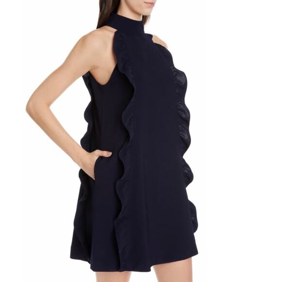 NWT Ted Baker Torriya Navy Blue Ruffle Halterneck Dress Tunic Sz 4 Sleeveless - Picture 8 of 13